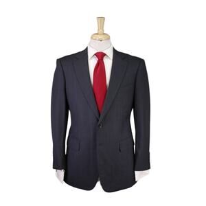 Cifonelli Paris Gray Blue Striped Ermenegildo Zegna Wool 2-Btn Suit 38S